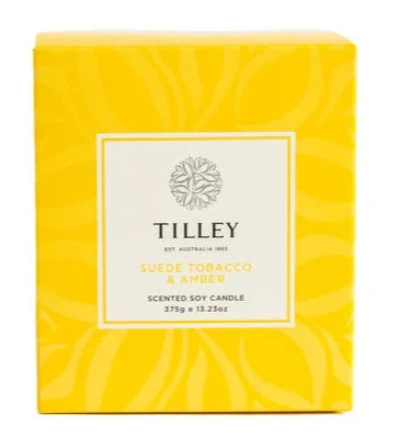 Tilley Scented Soy Candle 375g | Suede Tobacco & Amber