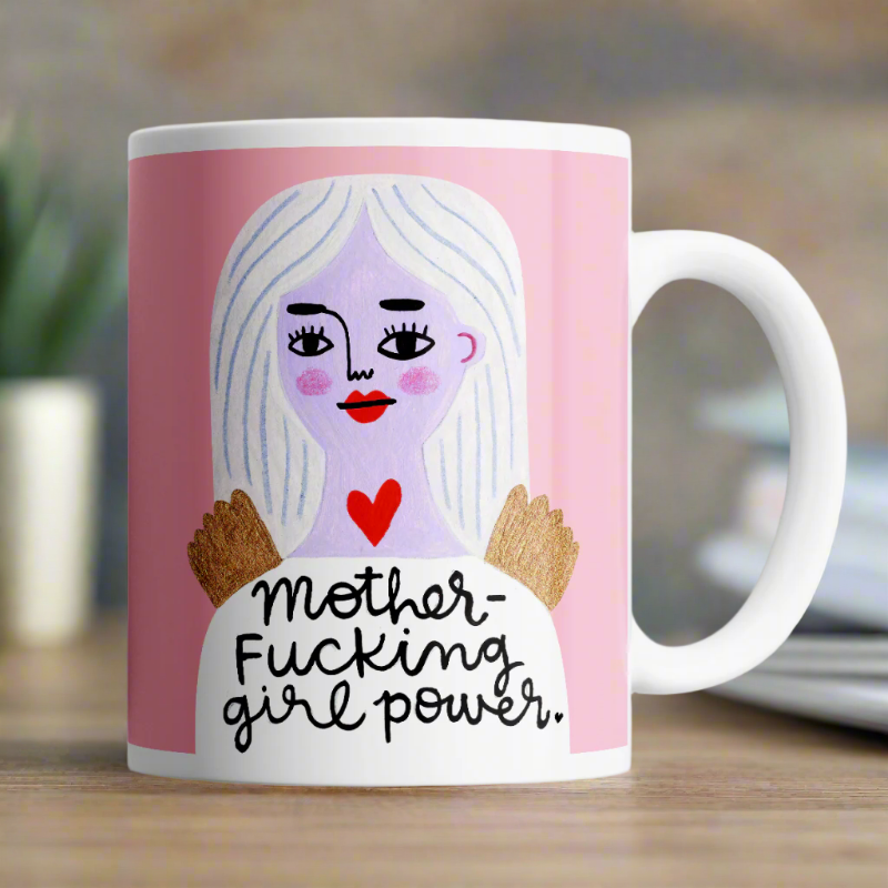 Grumpy Angel Mug | Motherfucking Girl Power