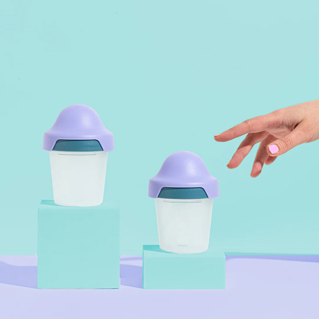 Little Stackers 180ml Baby Bottle Twin Pack | Green/Purple