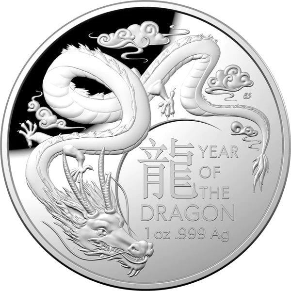 Mint Coins | 2024 Lunar Year of the Dragon $5 Domed Fine Silver Proof Coin