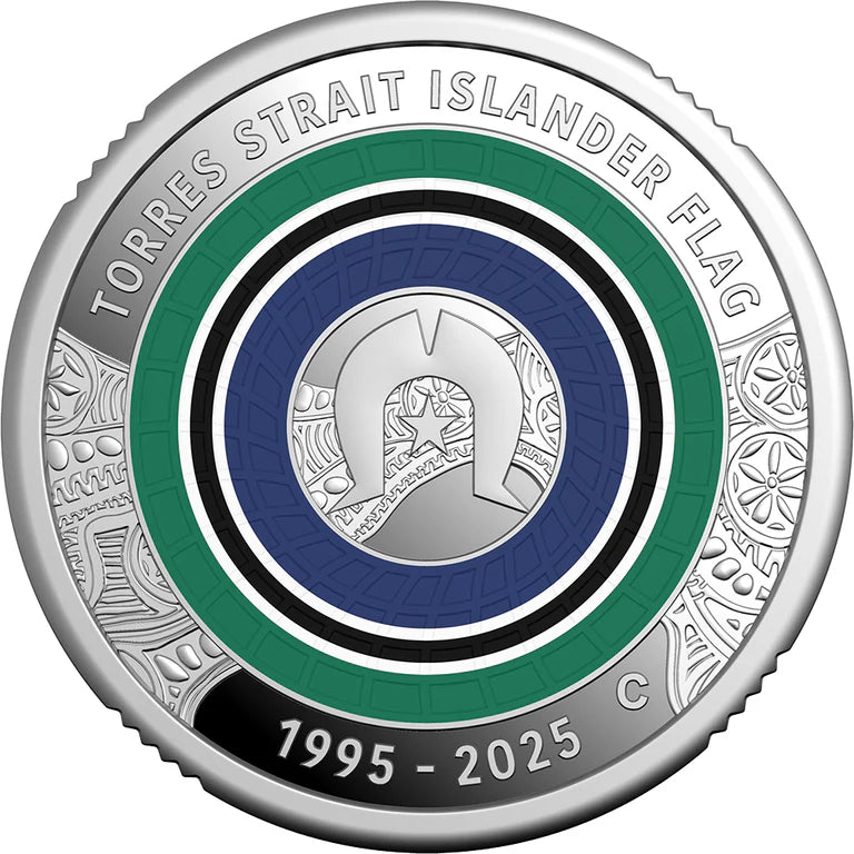 Mint Coins| 30th Anniversary of the Torres Strait Islander Flag 2025 $2 Coloured Coin Proof