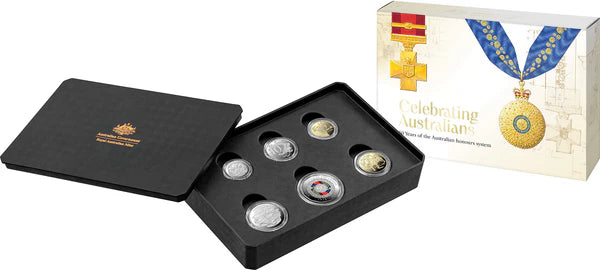 Mint Coins | 50 Years of the Australian Honours System 2025 Six-Coin Coloured Proof Year Set