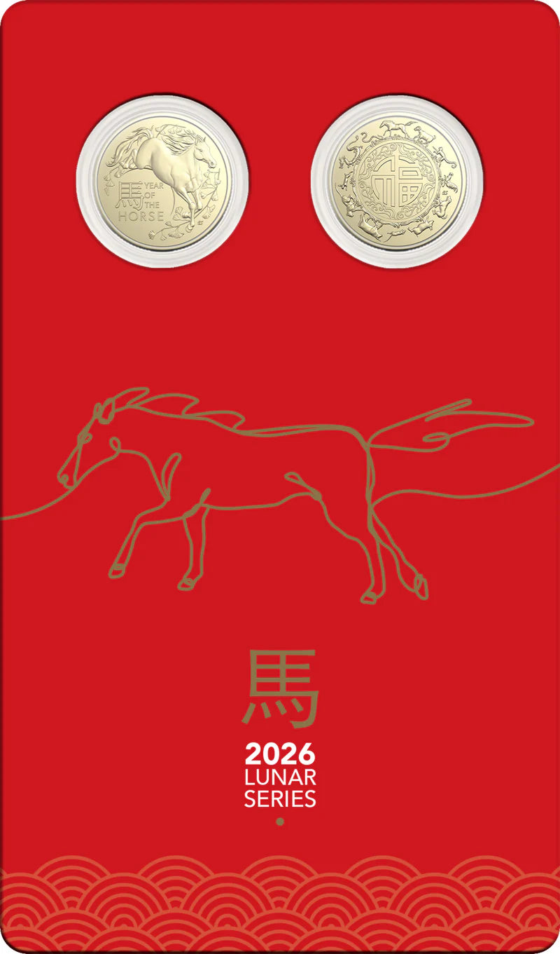 Mint Coins | 2026 Lunar Series Year of the Horse Albr $1 Uncirculated 2 Coin Set
