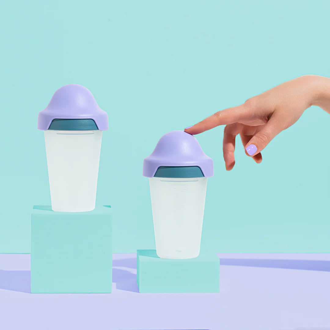 Little Stackers 240ml Baby Bottle Twin Pack | Green/Purple