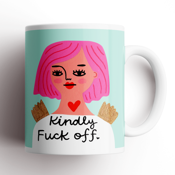Grumpy Angel Mug | Kindly Fuck Off