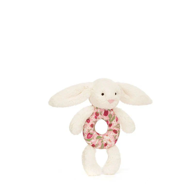 Jellycat Blossom Bunny Cream Berry Ring Rattle