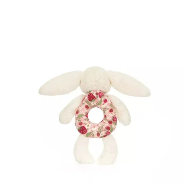 Jellycat Blossom Bunny Cream Berry Ring Rattle