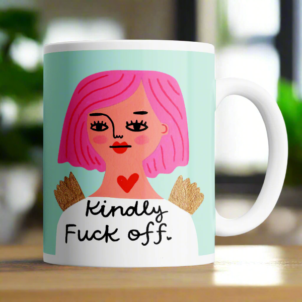 Grumpy Angel Mug | Kindly Fuck Off