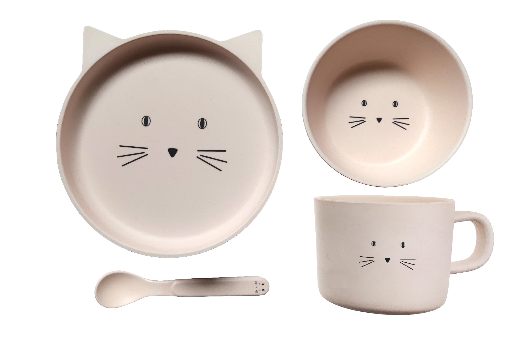 Animal Faces Kids Bamboo Dining Set