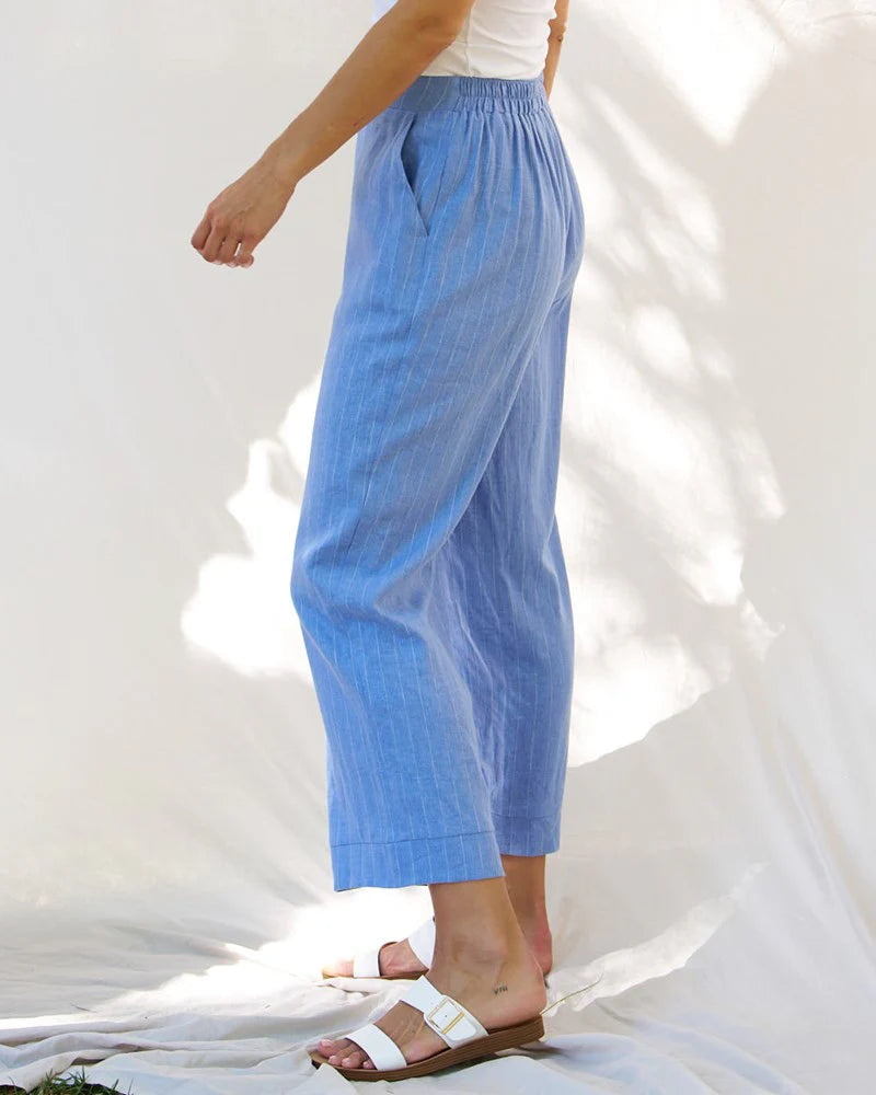 Parker Pant | Berry Blue Stripe