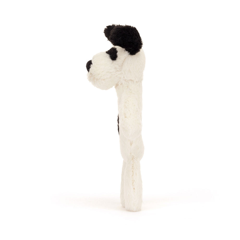 Jellycat Black & Cream Puppy Ring Rattle