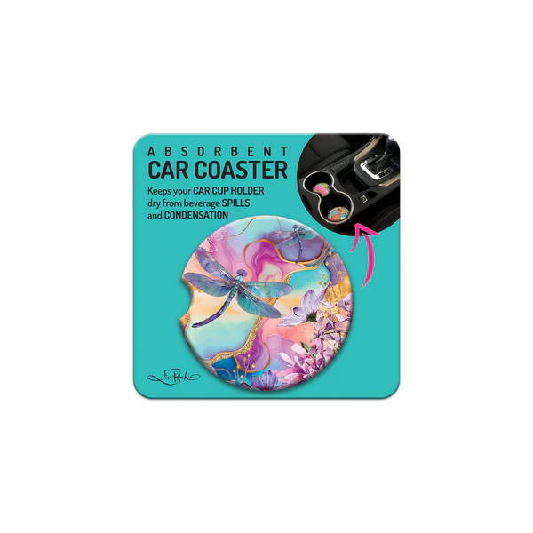 Lisa Pollock Car Coaster | Delightful Dragonflies