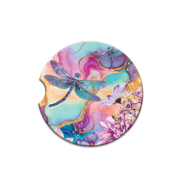 Lisa Pollock Car Coaster | Delightful Dragonflies