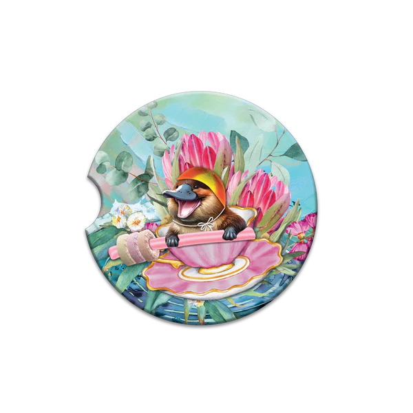 Lisa Pollock Car Coaster | Lifesaver Platypus