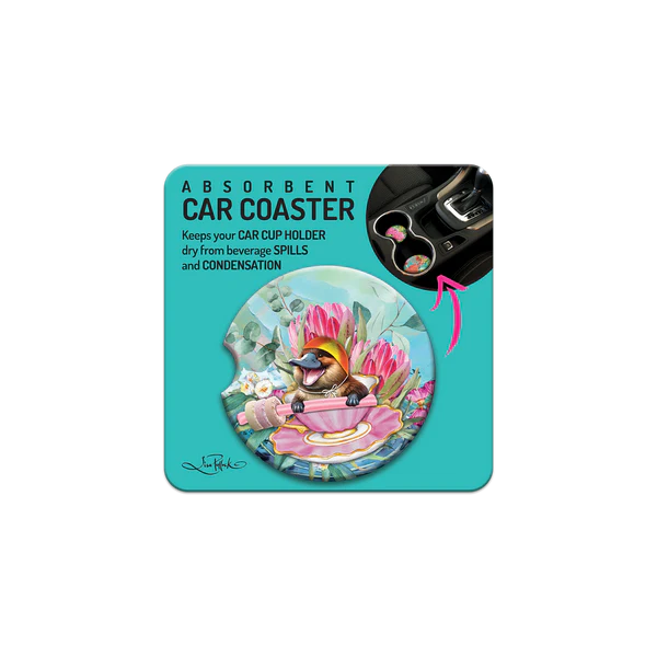 Lisa Pollock Car Coaster | Lifesaver Platypus