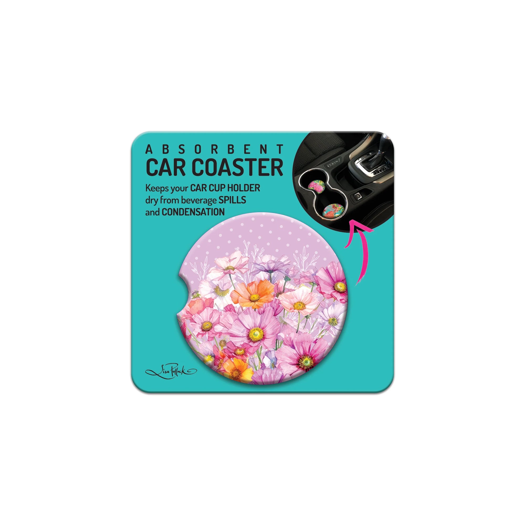 Lisa Pollock Car Coaster | Wistful Wildflowers