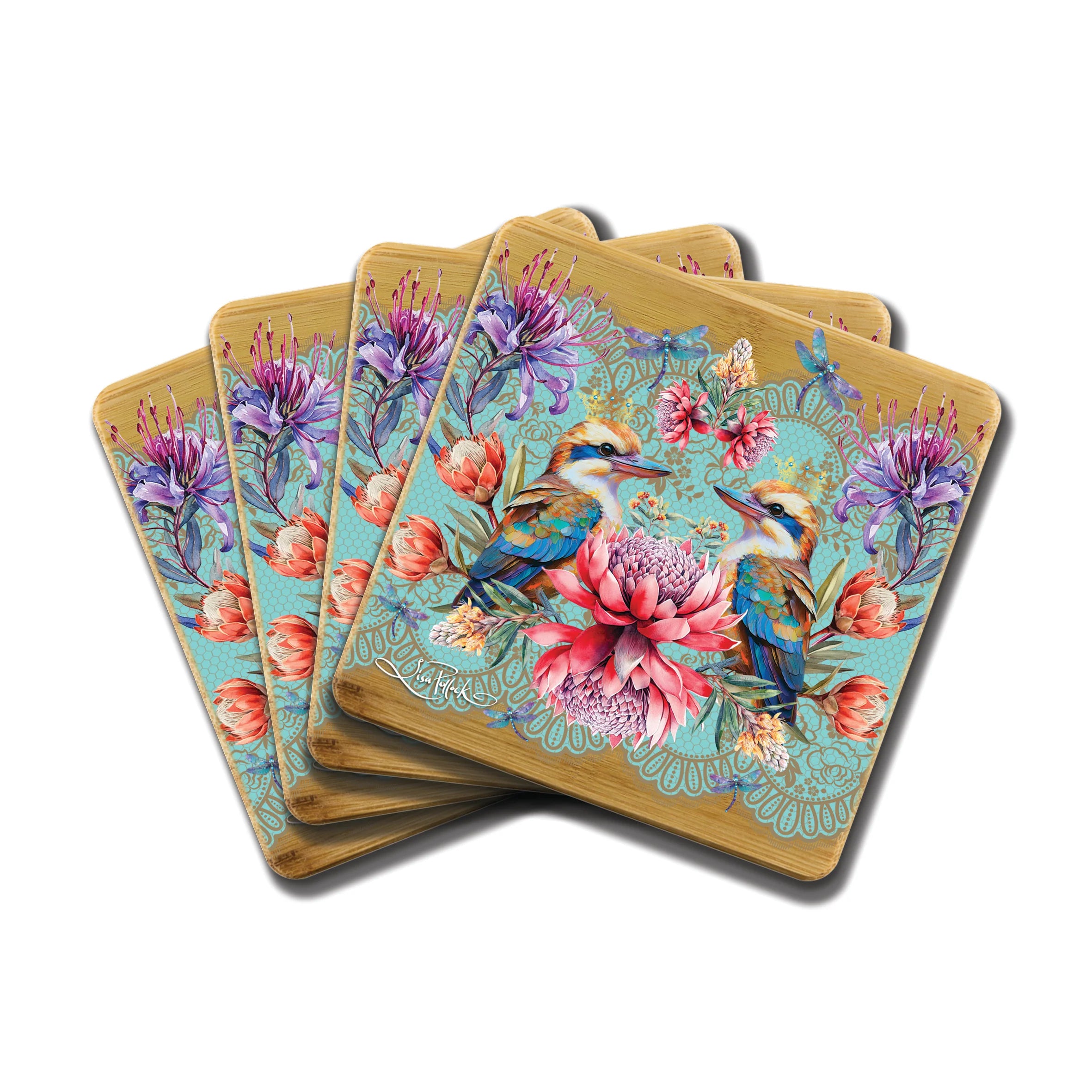 Lisa Pollock Coasters 4pk | Vintage Kookas