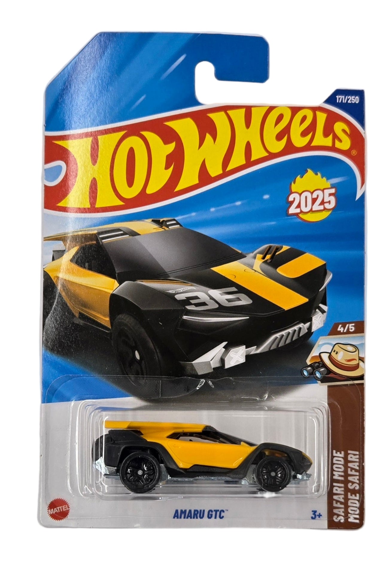 Hot Wheels toy car in packaging on a white background