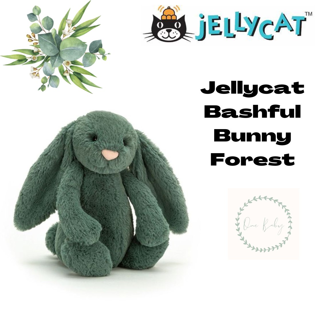 Jellycat Bashful Bunny Forest Medium – One Baby