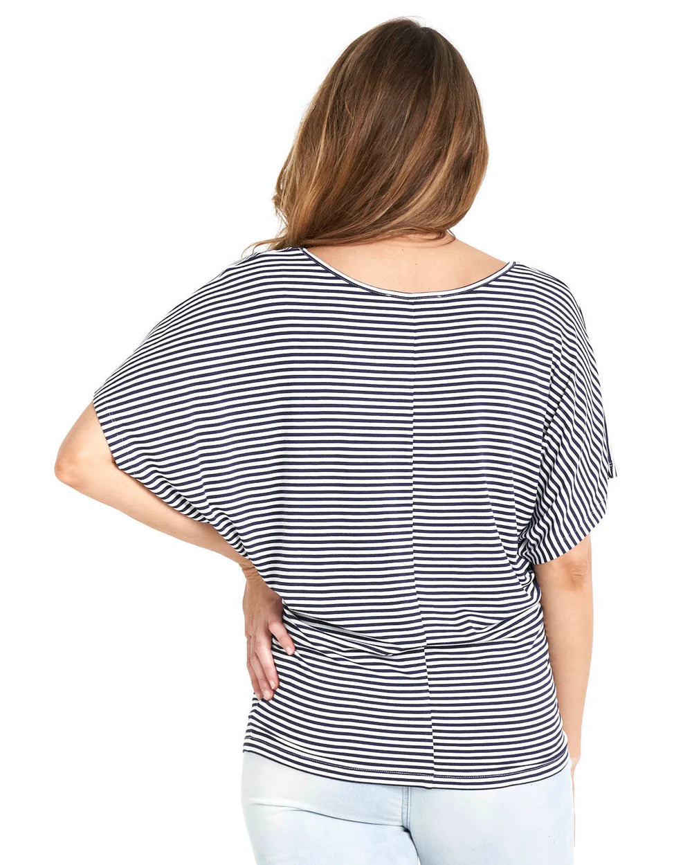 Maui Tee | Navy Blue/White Stripe