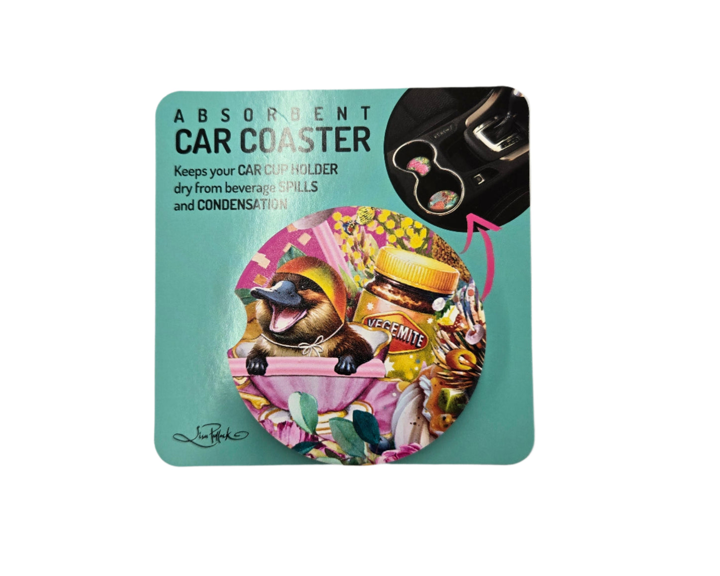 Lisa Pollock Car Coaster | Vegemite Platypus