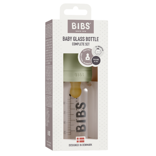 Bibs Baby Bottle | Glass 110ml set Sage