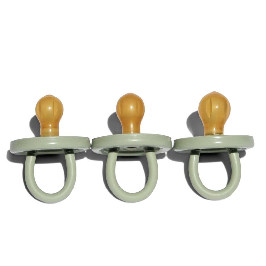 Natural Rubber Soother Round Dummy | Twin Pack 0-3 months Sage Green