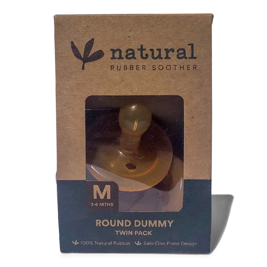 Natural Rubber Soother Round Dummy | Twin Pack 0-3months