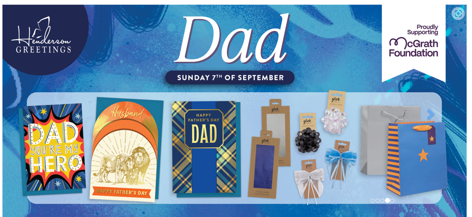 Fathers Day Cards designed and printed in Australia by Henderson Greetings