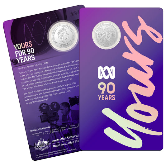 Mint Coins | 90th Anniversary of ABC 2022 Uncirculated 20c coin