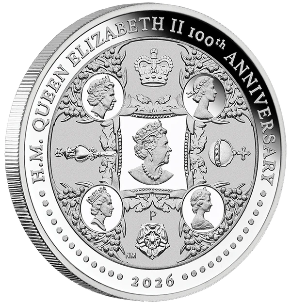 H.M. Queen Elizabeth II 100th Anniversary 2026 1oz Silver Proof Coin Perth Mint