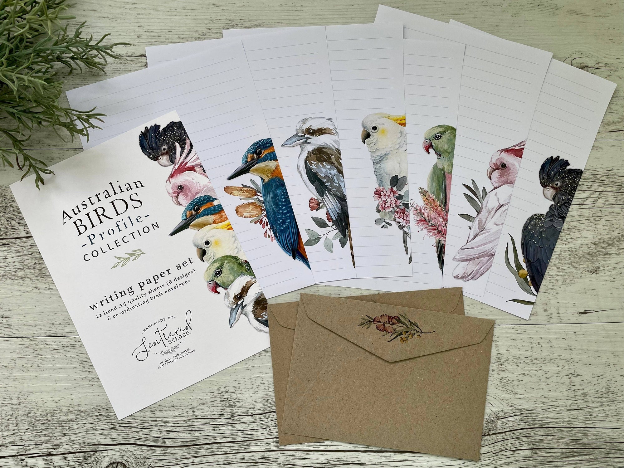 Australian Birds Profile Letter Writing Paper Set
