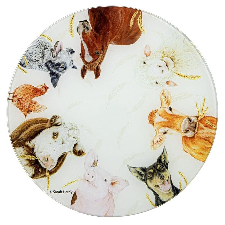 Ashdene Farmyard Faces 2 Round Surface Protector