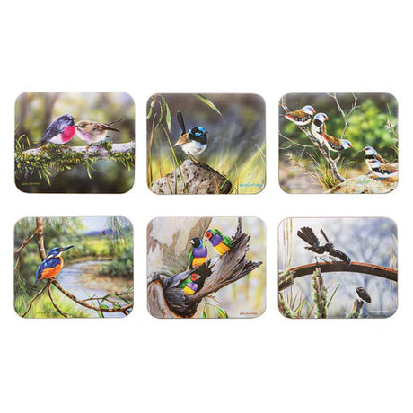 Ashdene Australian Small Birds Collection Coaster 6pk