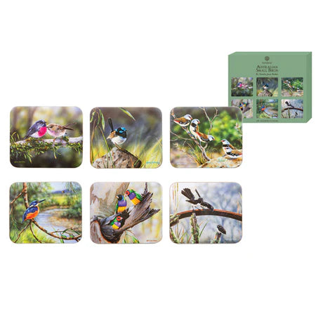 Ashdene Australian Small Birds Collection Coaster 6pk