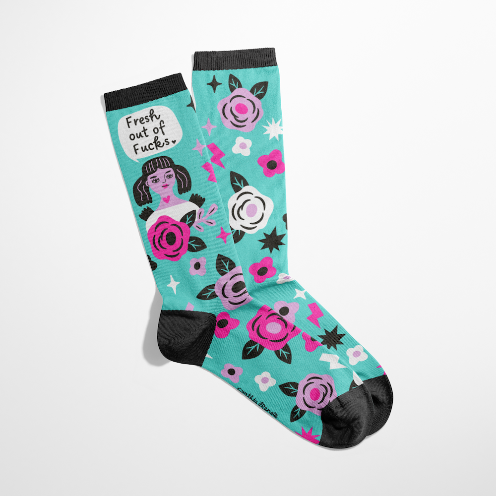 Disrupted Industries - Fresh Out of Fucks Grumpy Angel Socks
