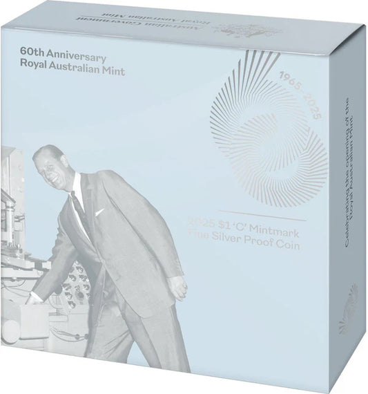 Mint Coins | 60th Anniversary of the Royal Australian Mint 2025 $1 'C' Mintmark Silver Proof Coin