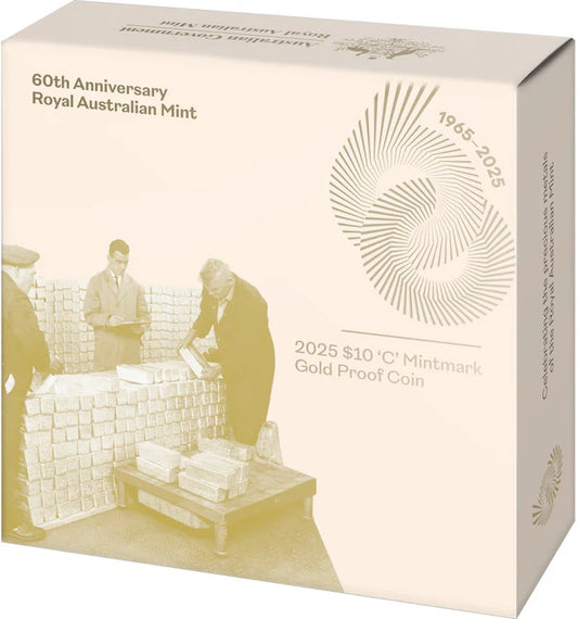 Mint Coins | 60th Anniversary of the Royal Australian Mint 2025 $10 'C' Mintmark Gold Proof Coin