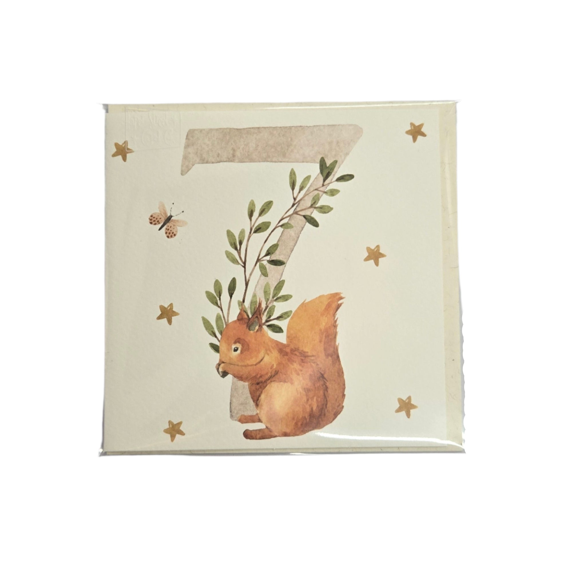 Card Birthday Age 7 Squirrel