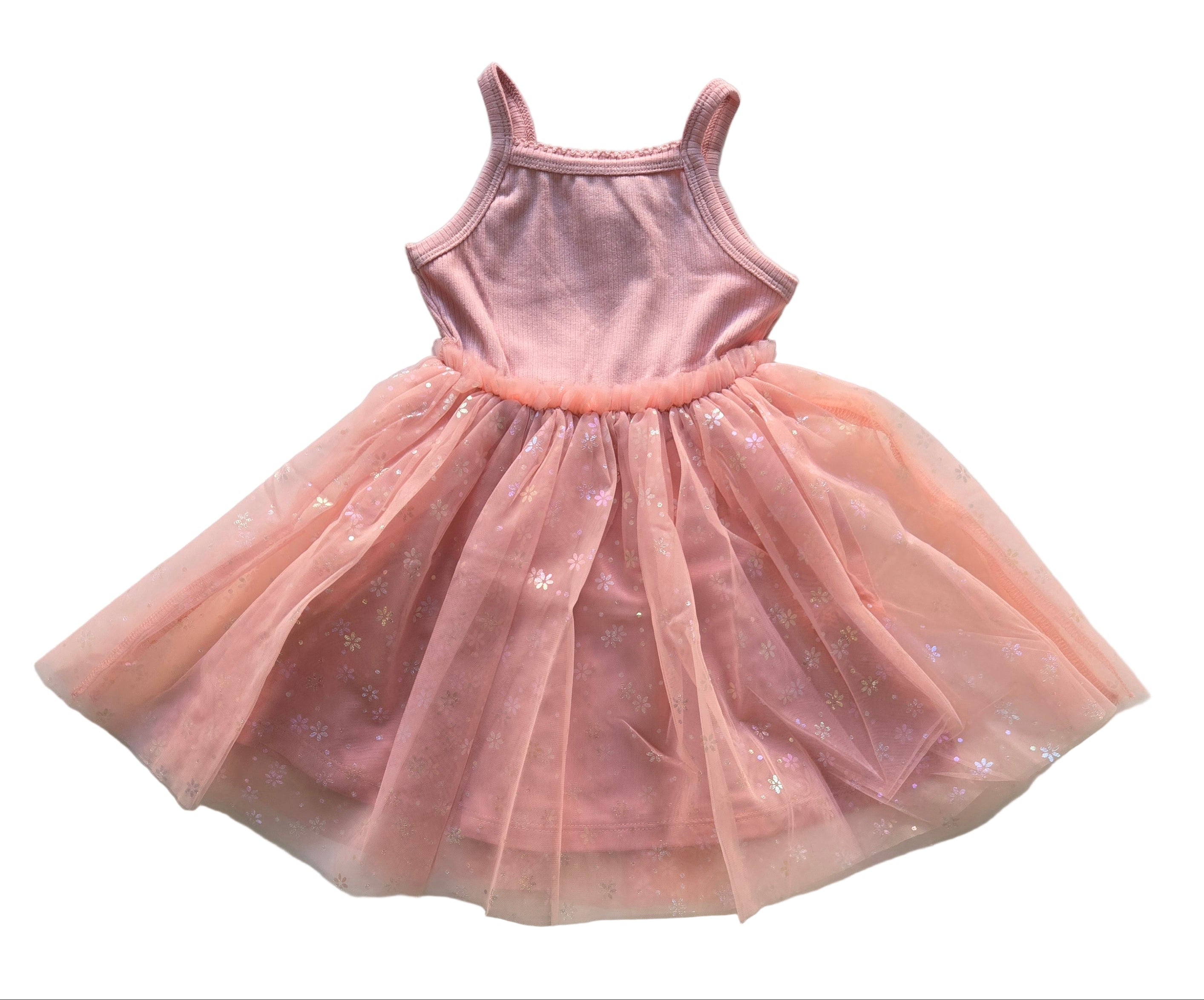 Ribbed Tulle Dress | Sparkling Rose