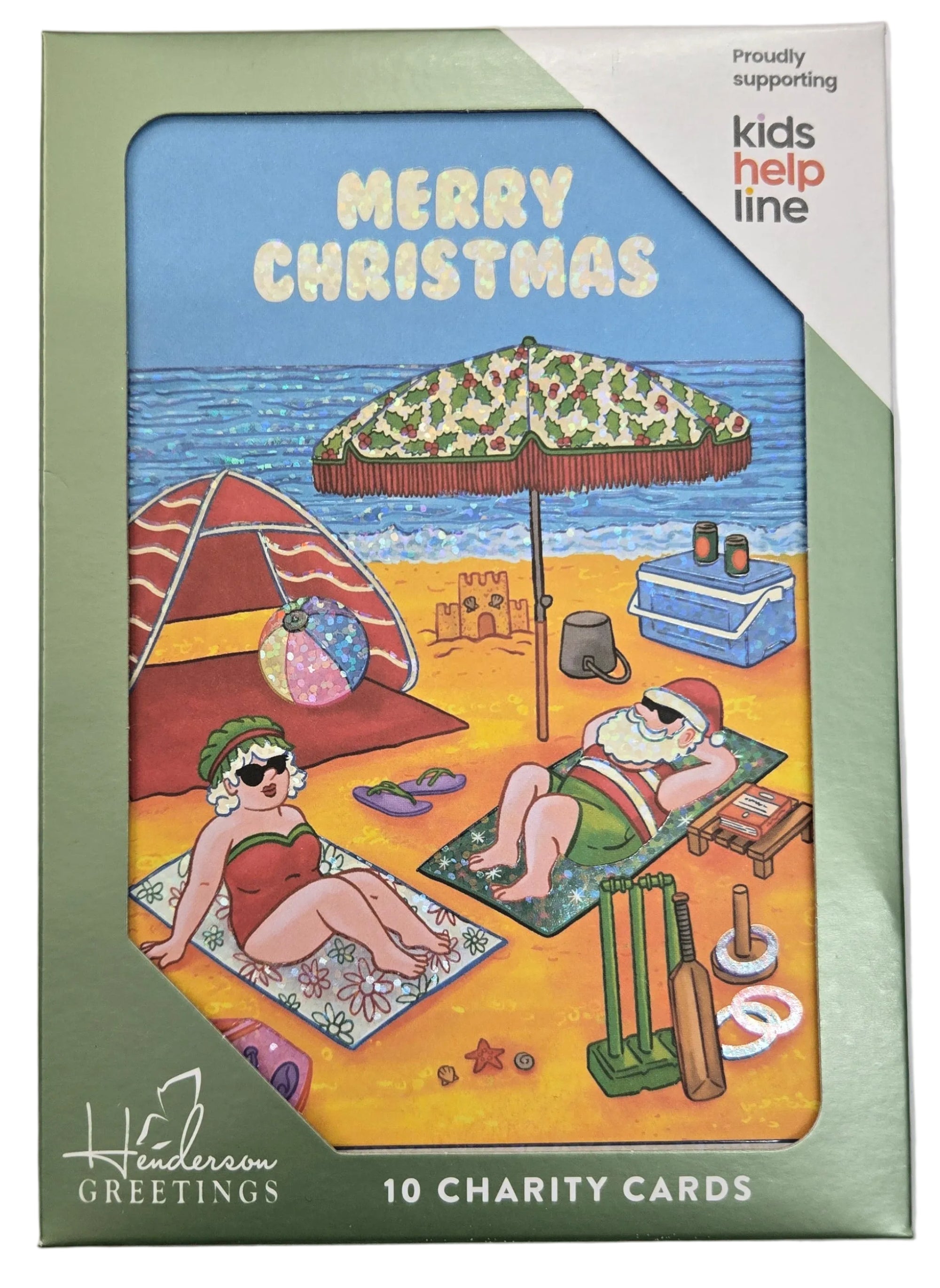 Henderson Greetings 2025 Christmas Boxed Cards | Santa Beach Day