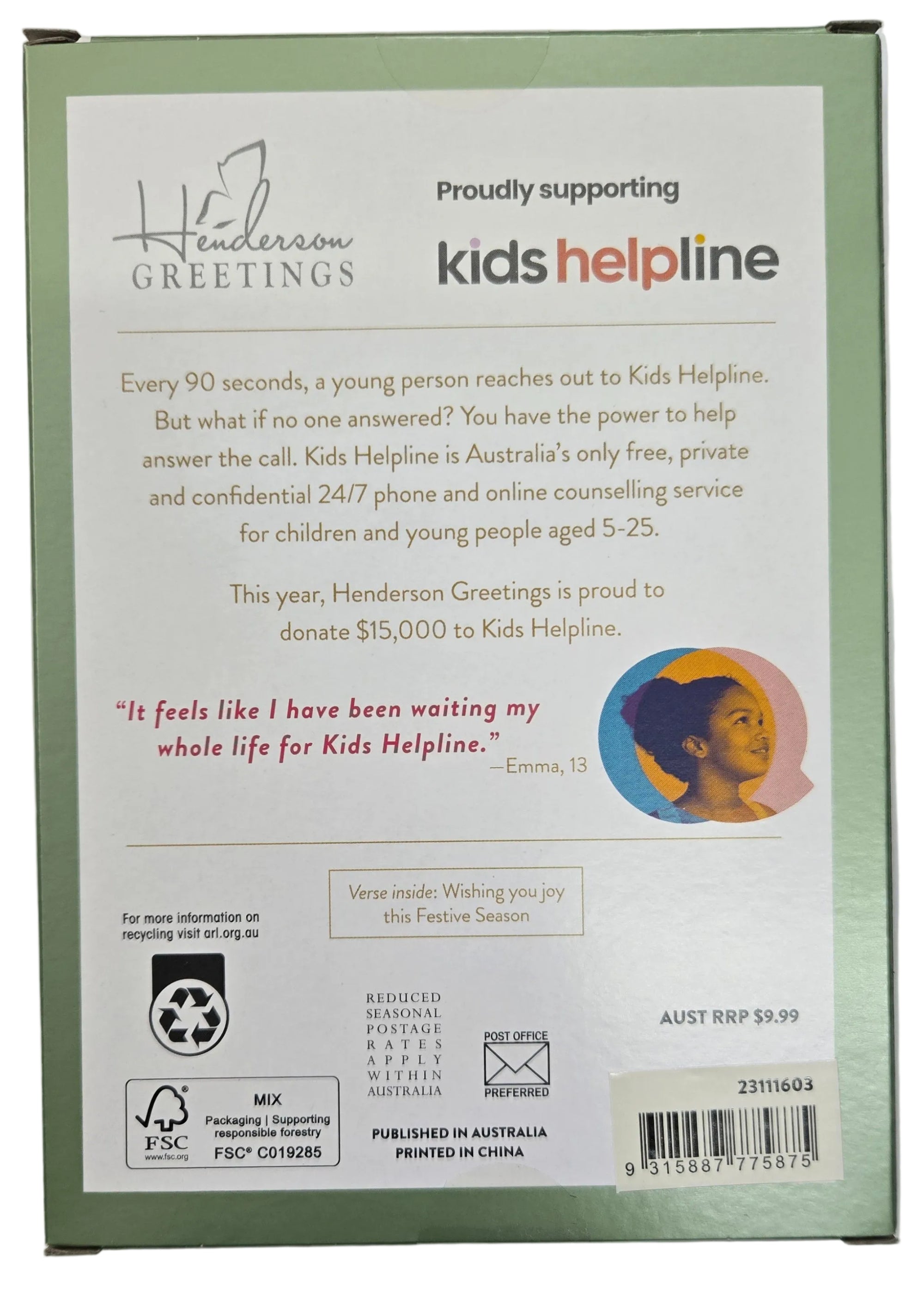 Henderson Greetings 2025 Christmas Boxed Cards | Santa Beach Day