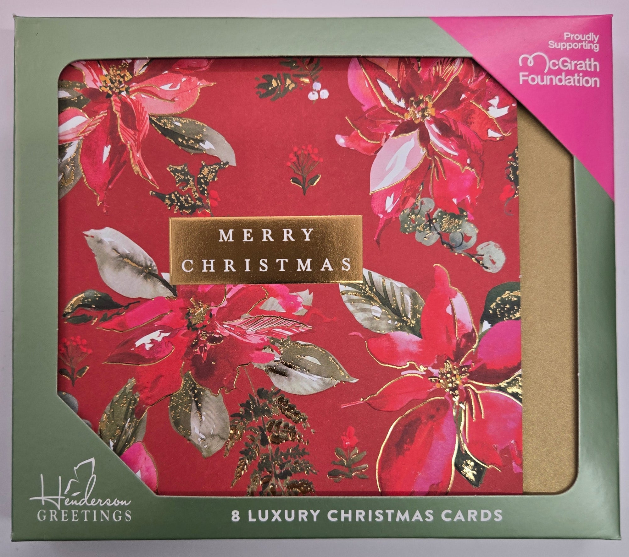 Henderson Greetings 2025 Christmas Boxed Cards | Poinsettia