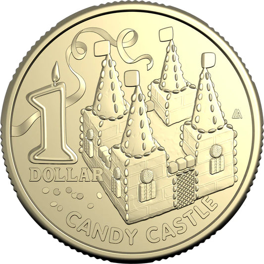 Mint Coins | AWW Birthday Cookbook 2025 $1 Uncirculated Coin - Candy Castle