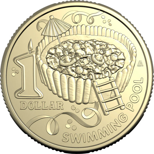 Mint Coins | AWW Birthday Cookbook 2025 $1 Uncirculated Coin - Swimming Pool