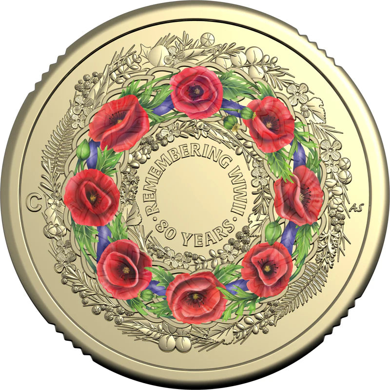 Mint Coins | 2025 $2 Remembering the Second World War 80th Anniversary ‘C’ Mintmark Coloured Uncirculated Coin