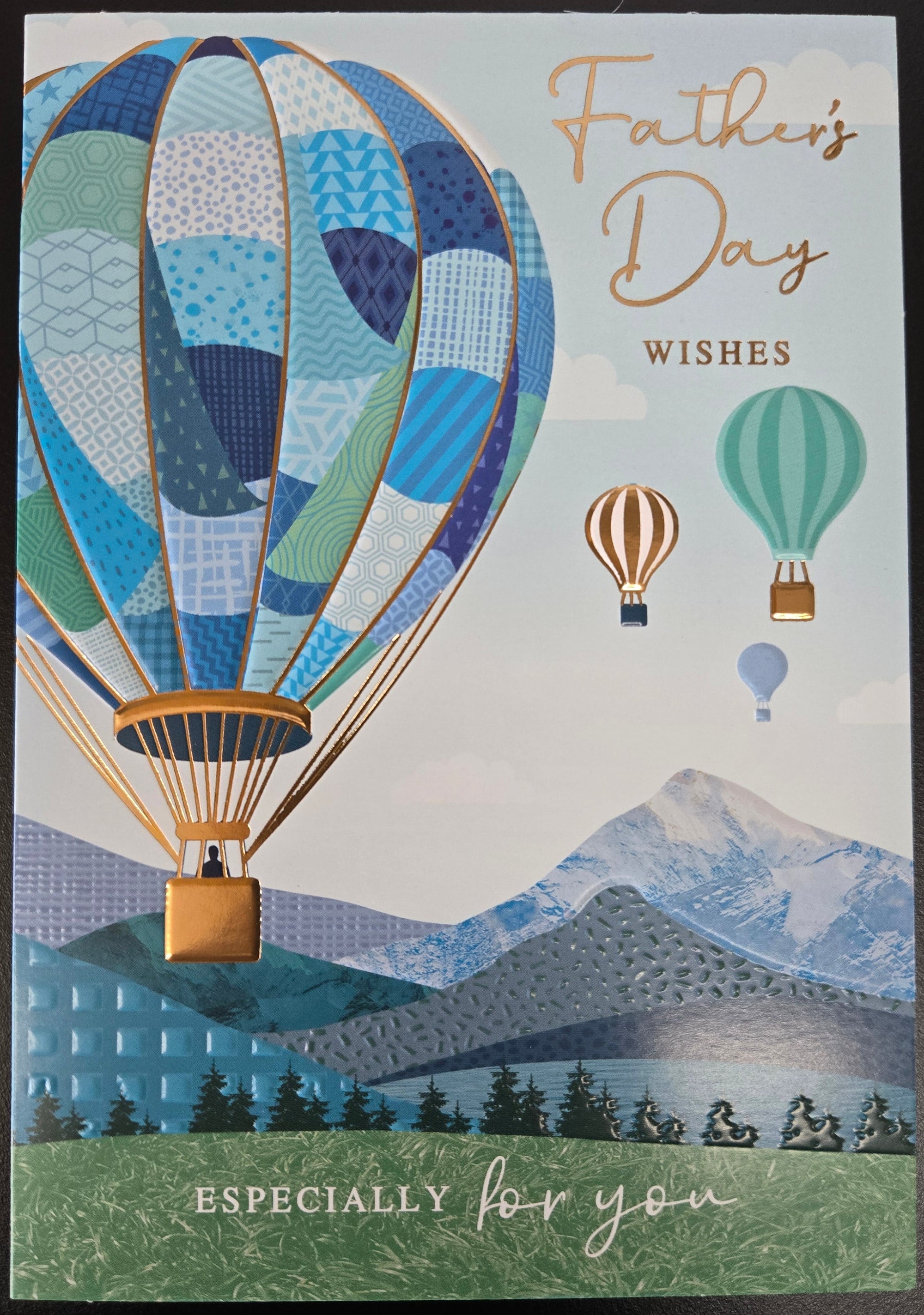 Fathers Day Card | Hot Air Balloon in Countryside