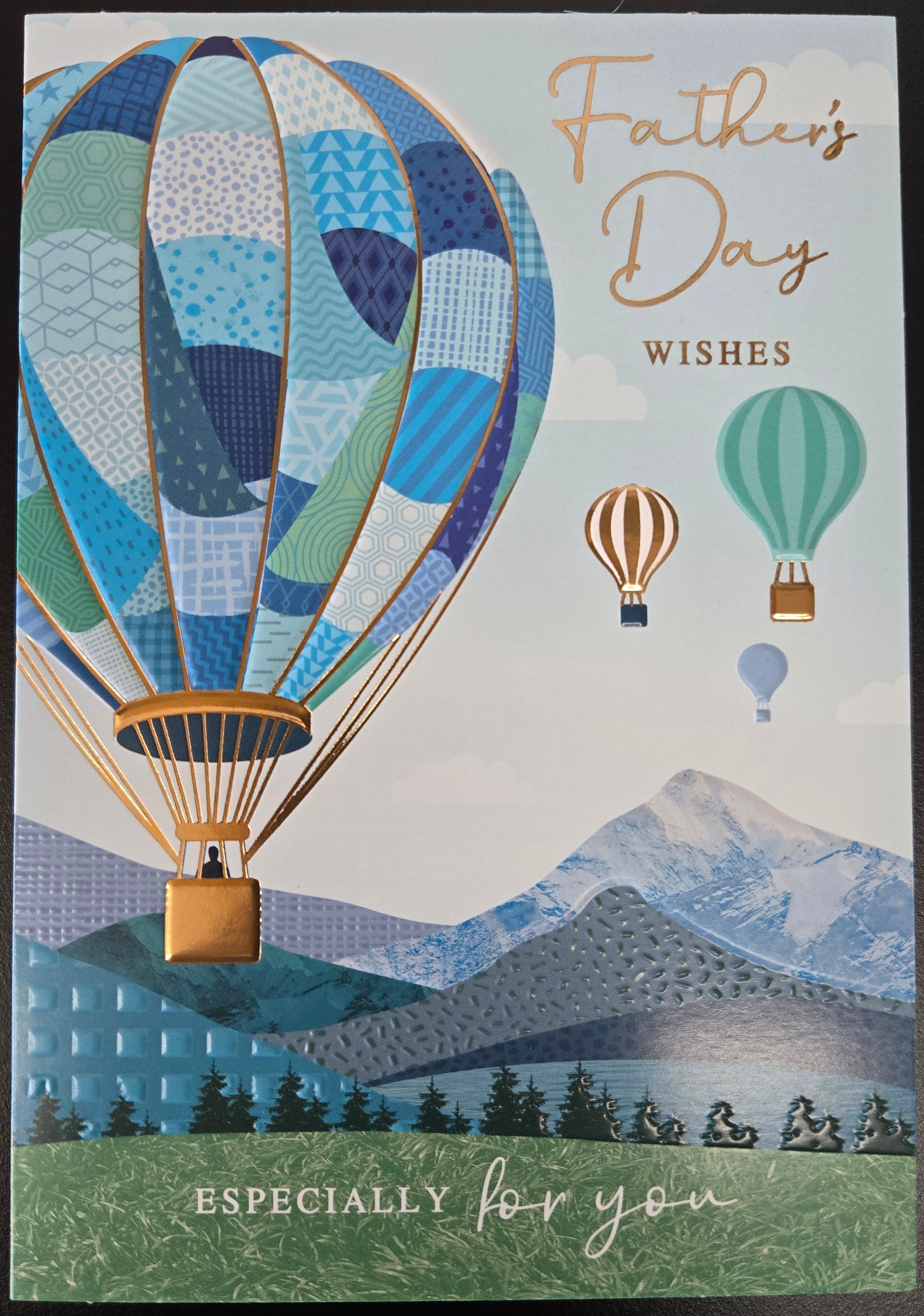 Fathers Day Card | Hot Air Balloon in Countryside