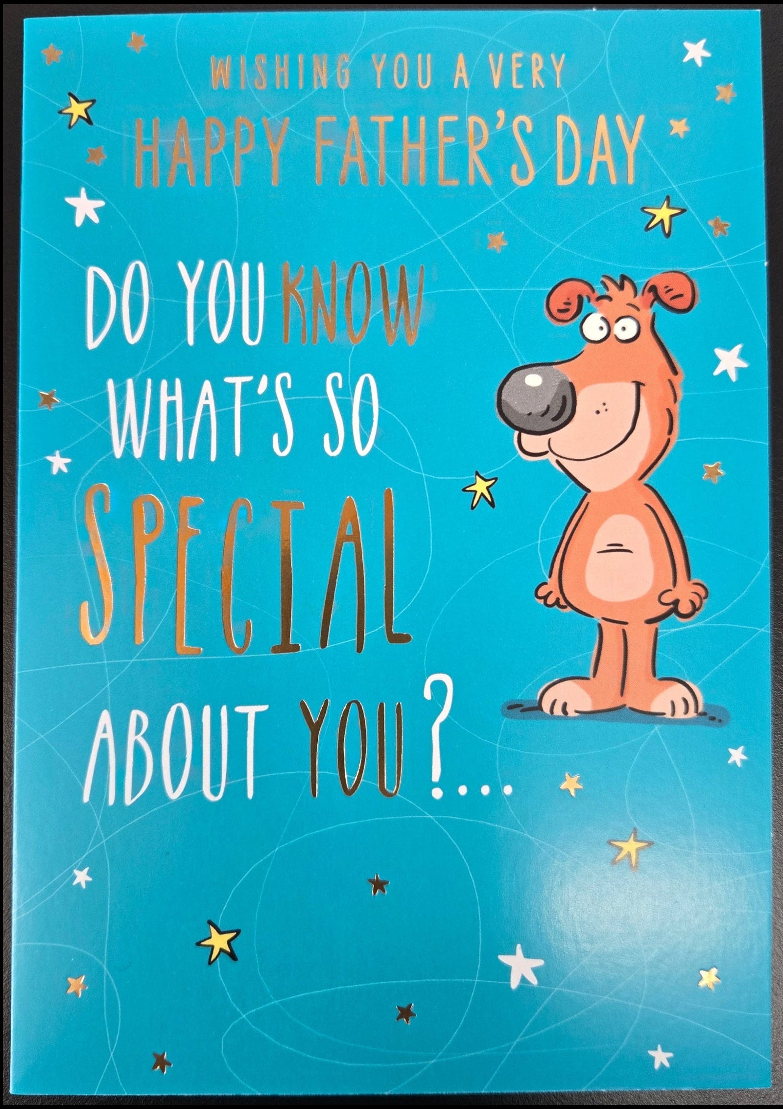 Fathers Day Card | Cartoon Dog with Stars
