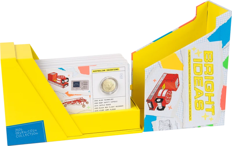 Mint Coins | Bright Ideas Aussie Inventions Seven-Coin Box Set with Privy Mark